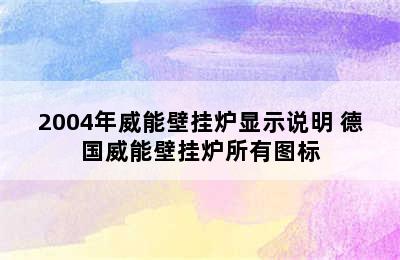 2004年威能壁挂炉显示说明 德国威能壁挂炉所有图标